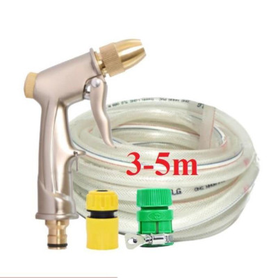  Bộ dây vòi xịt nước rửa xe, tưới cây . tăng áp 3 lần, loại 3m, 5m 206701-1Sđầu đồng, cút+ tặng túi đựng bút