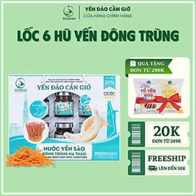 Yến Đảo - Yến Hũ Đông Trùng Hạ Thảo Hỗ Trợ Giải Nhiệt Bồi Bổ Sức Khỏe Hộp 6 Lọ 70ml