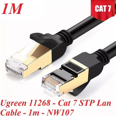 Ugreen UG11268NW107TK 1M màu Đen Cáp mạng LAN CAT7 STP chống nhiễu - HÀNG CHÍNH HÃNG