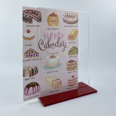 Kệ menu nhà hàng, Standee mica để bàn, Bảng quét mã QR Code, Kệ mica 2 mặt Enter E09 100x210mm đế lùa