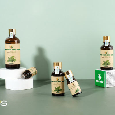 Tinh dầu Bạc Hà nguyên chất Hoa Nén 3ml - 100ml - Thư giãn, kháng khuẩn, làm đẹp da