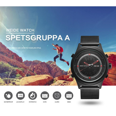 Đồng hồ điện tử kỹ thuật số WEIDE WH7305  thạch anh Hẹn giờ chống thấm nước Nam