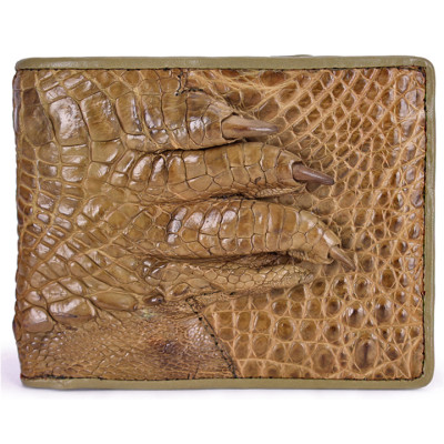 HJ2261 - Bóp nam Huy Hoàng da cá sấu gù chân màu rêu