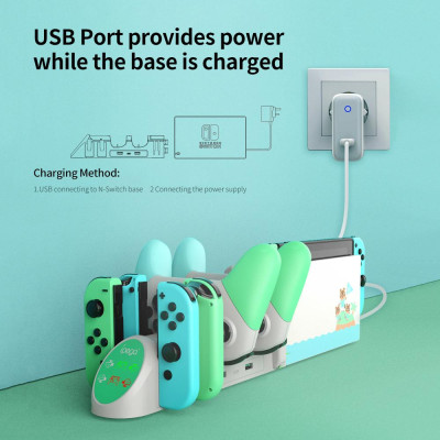 Đế sạc 6 trong 1 iPega PG-9187 thay thế vừa vặn cho Nintendo Switch Pro 