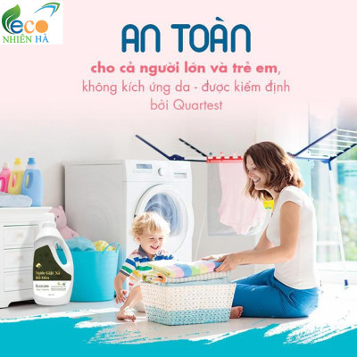 Nước giặt xả ECOCARE 2L, 4L tinh dầu bưởi, hoa nhài, nước giặt hữu cơ an toàn cho bé sơ sinh
