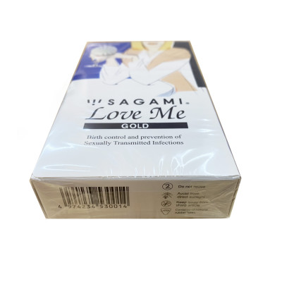 Bao Cao Su Mỏng Trơn Ôm Khít Sagami Love Me Gold (Hộp 10 Chiếc) + Bcs Gai Power Men (1 Chiếc) - Hàng Chính Hãng 100% - Che Tên Sản Phẩm