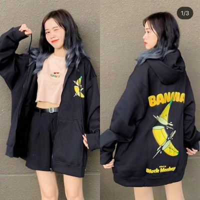 ÁO HOODIE - ÁO KHOÁC NỈ NGOẠI Banana (HD1980 - Kèm Ảnh Thật)