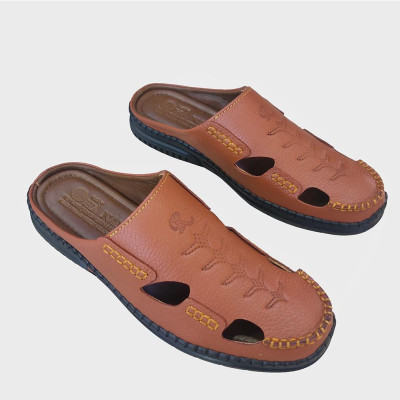 Dép Bít Mũi Nam HÀ NAM Da Bò Thật Cao Cấp GSB20106