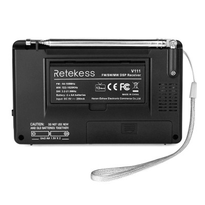 Radio kĩ thuật số Retekess MW / FM / SW Radio âm thanh nổi 9KHz Pocket World Band Điều chỉnh kỹ thuật số Radio Mini DSP