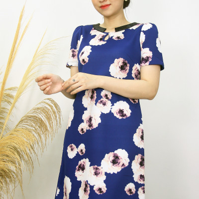 Đầm trung niên bigsize (50kg-90kg) - Đầm suông in hoa 3D cực đẹp