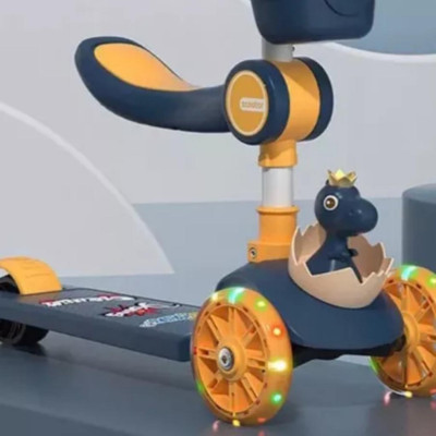 Xe trượt scooter cho trẻ em có  đèn, ghế ngồi 2in1 có giỏ đồ mẫu mới - Xe đồ chơi cho bé