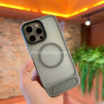 Ốp lưng cho iPhone 16 Pro Max hiệu Likgus VALOR hỗ trợ sạc từ , lưng nhám viền màu có giá đỡ kim loại , chống sốc chống va dập thời trang cao cấp - Hàng chính hãng