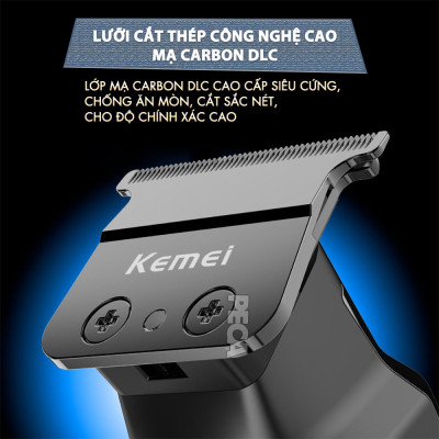 Tông đơ chấn viền Kemei KM-1556 lưỡi cắt mạ carbon cao cấp công suất 5W - Chính hãng