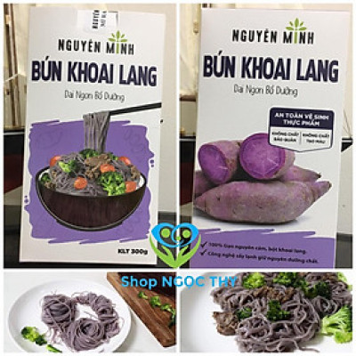 Bún khoai lang tím Nguyên Minh 300gr, bún/mì gạo nguyên cám ăn kiêng