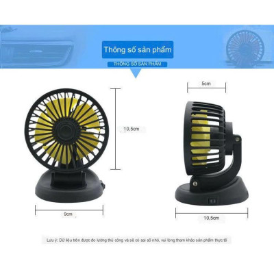 Quạt Ô Tô Điện Cho Ghế Sau Quạt Ghế Sau Ô Tô Tiện Dụng Với 3 Tốc Độ Gió - Hàng Chính Hãng