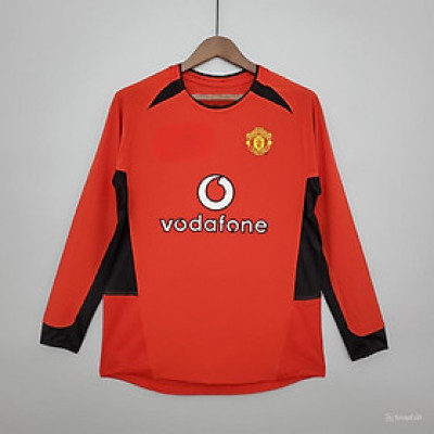Áo Bóng Đá Retro Manchester United 2002 Dài Tay - Sân Nhà bản cao cấp vải Cotton Polyester