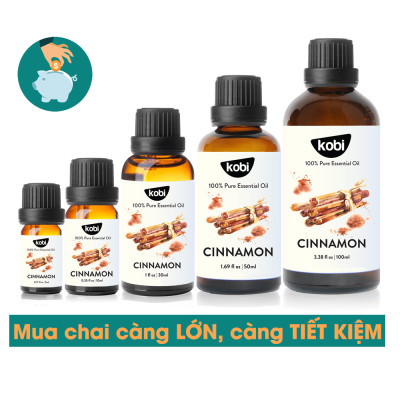Tinh Dầu Vỏ Quế Kobi - Tinh Dầu Thiên Nhiên Nguyên Chất, Tinh Dầu Xông Phòng, Giúp Giảm Stress, Xua Đuổi Côn Trùng Và Khử Mùi Hiệu Quả, Thích Hợp Dùng Với Đèn Xông Và Máy Khuếch Tán Tinh Dầu (5ml)