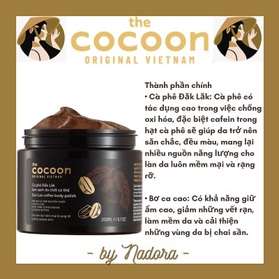 Tẩy da chết cơ thể cà phê Dăk Lăk  Cocoon - Hũ 200ml