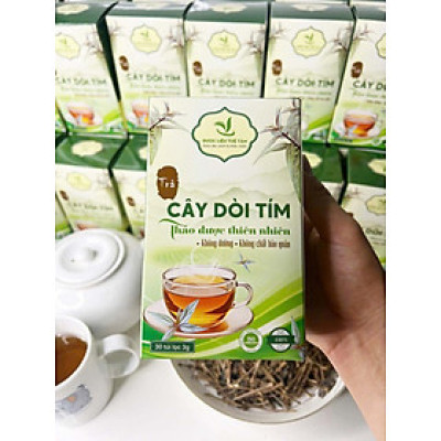 Trà cây dòi tím túi lọc Tuệ Tâm - Trà túi lọc cây dòi tím - Mỗi hộp có 30 gói 3g - Dùng cho người ho, ho lâu ngày, phổi yếu
