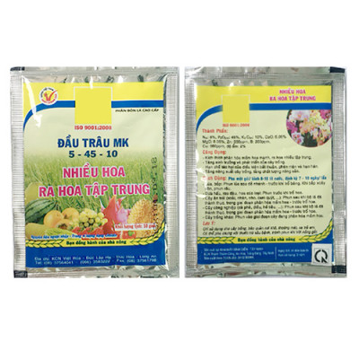Phân bón lá đầu trâu MK NPK 5-45-10 giúp ra nhiều hoa - hoa tập trung