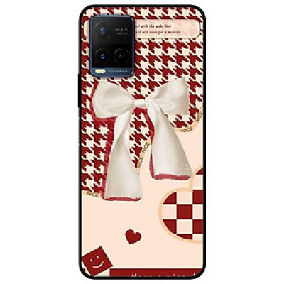 Ốp lưng dành cho Vivo Y21 - Vivo Y21s mẫu Nơ Trắng Nền Đỏ