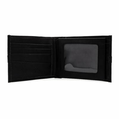 HJ2132 - Bóp nam Huy Hoàng sọc ngang màu đen