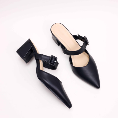 GIÀY CAO GÓT THỜI TRANG 5CM MULES MŨI NHỌN PHỐI KHÓA