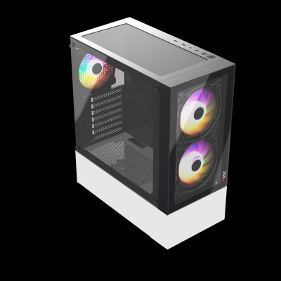 CASE MAGIC GM-04 BLACK AND WHITE GLASS 3 FAN (ATX) - Hàng chính hãng