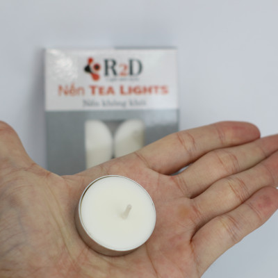 Nến không khói màu trắng tealight 10 viên dùng cho lò xông tinh dầu chính hãng R2D