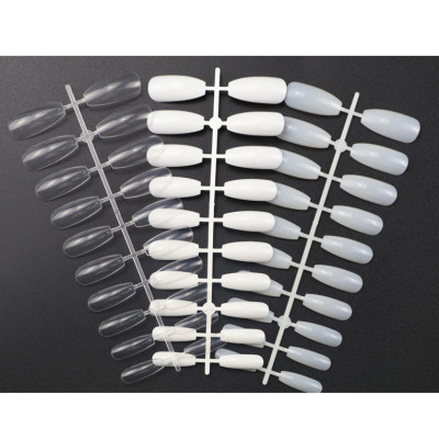 Hộp 100 móng tay úp liền mạch trong suốt bằng acrylic cho nữ