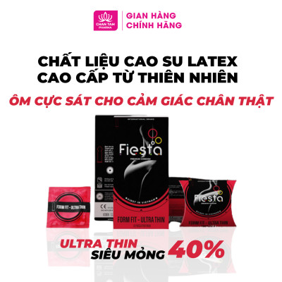 [Chính Hãng] Bao Cao Su Fiesta Form Fit Ultra Thin Hộp 12 Cái - Siêu Mỏng, Ôm Sát Từng Milimet