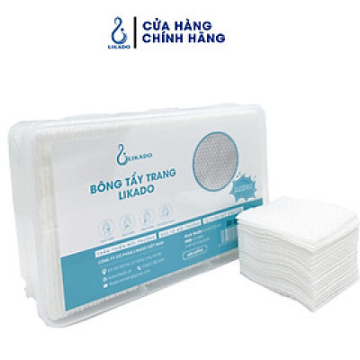 Bông tẩy trang Likado hộp 400 miếng 100%  bông kích thước 5cmx6cm