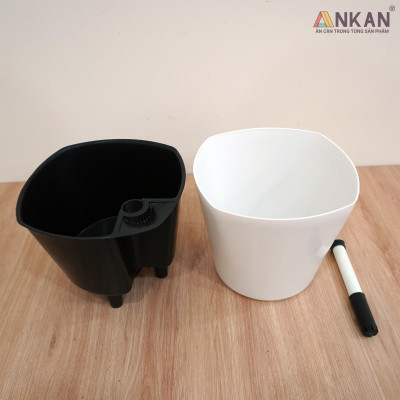 Chậu Tự Hút Nước ANKAN, Trồng Cây Nội Thất Để Bàn, Tự Tưới Thẩm Thấu, Có Phao Báo Nước, Nhựa Cao Cấp