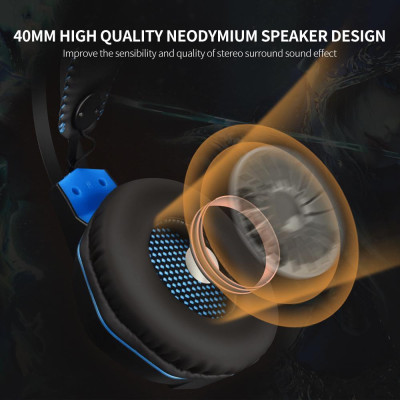 Tai nghe chơi game có dây OVLENG OV-P20 3.5mm âm thanh nổi ánh sáng LED có mic xoay thay thế - Màu đỏ