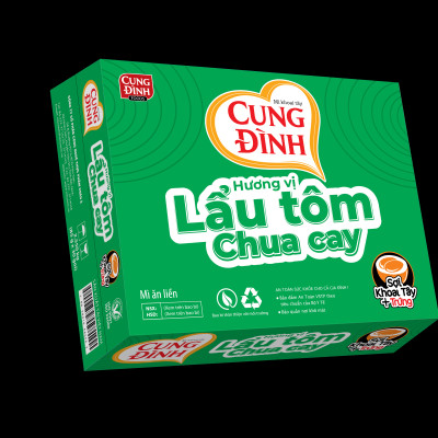 Thùng 30 Gói Mì Khoai Tây Cung Đình Hương Vị Lẩu Tôm Chua Cay