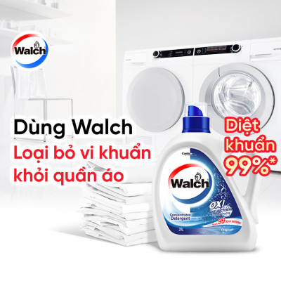 Nước giặt Walch đậm đặc siêu tiết kiệm, kháng khuẩn, khử mùi, tiêu diệt mạt bụi 99%, thích hợp cửa trên và cửa trước(Chai 3 Lít)
