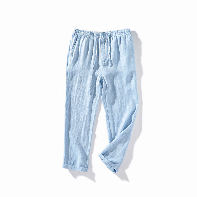 Quần suông nam đứng form, mẫu mới chất linen mềm mại, dây rút kết hợp khuy khóa trước Qd11