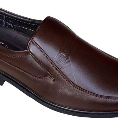 Giày tây nam Trường Hải da bò thật không bong tróc đế cao su không trơn màu nâu GTN05982