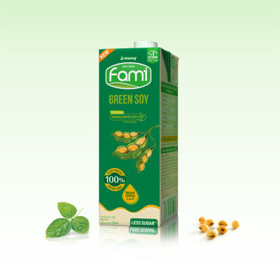 Thùng Vinasoy Fami Green soy rất ít đường hộp (10 hộp x 1 Lít)