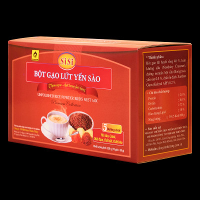 Đặc Sản Khánh Hòa - Bột Gạo Lứt Yến Sào SiSi - Nhà Yến Nha Trang - Hộp 10 Gói - Hàng Chính Hãng