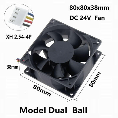 1 Pcs Gdstime 14V 80x80x38mm Radiator Ball Bearing PC DC Cooling Fan 80mm 4Pin Connector 8038 8cm Brushless Cooler Fan 14 Volt