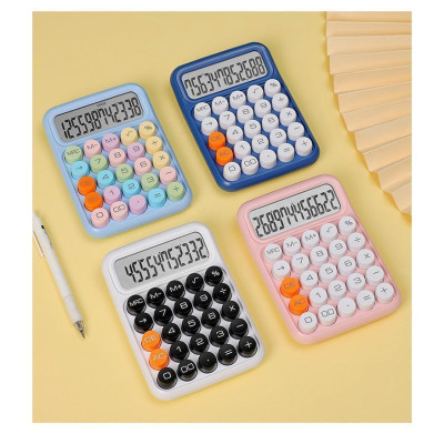 Máy Tính 12 Chữ Số Loại Lớn Phím Tròn Màu Sắc Thời Trang Xinh Xắn
