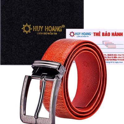 Thắt Lưng Nam Da Đà Điểu Bản Lớn Đầu Kim Huy Hoàng  HT4423 - Vàng