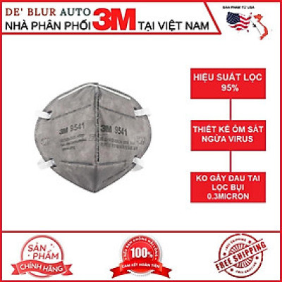 Khẩu trang than hoạt tính 3M 9541 KN95 AS/ANZS P2 5.0 lọc bụi mịn tiêu chuẩn N95