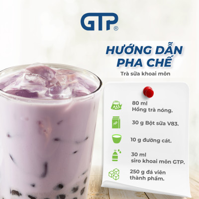 Siro Khoai môn GTP - Chuyên dùng pha chế: Trà sữa, Trà trái cây, Cocktail, Mocktail…