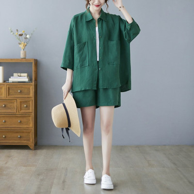 Set áo sơ mi nữ và quần đùi form chữ A nhiều àu, mặc đi chơi đi học đi biển Bv03