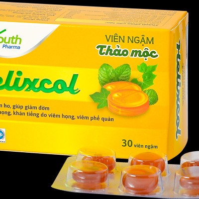Kẹo Helixcol Youth Pharma Giảm Đau Họng, Khàn Tiếng Hộp 30 viên 