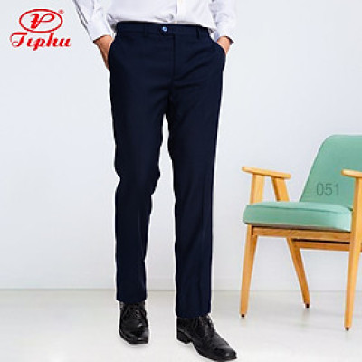 Quần tây nam cao cấp Amazing màu xanh đen, form truyền thống công sở, không ly, ống đứng