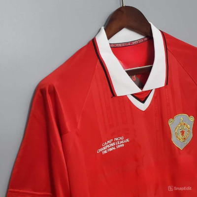 Áo Bóng Đá Retro Manchester United 1999 - Sân Nhà bản cao cấp vải Cotton Polyester