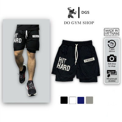 Quần hai lớp nam tập gym DO GYM SHOP chất thun lỗ kim thoáng khí khi chơi thể thao